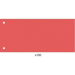 Elválasztócsík, 24x10,5 cm, 100 db/csomag PP Economix piros Elválasztó lap Economix