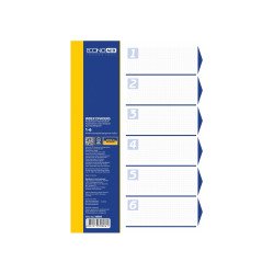Elválasztólap, A4, prespán mintás 160 micron, 6 részes, PP Economix Elválasztó lap Economix