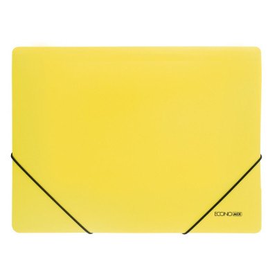 Gumis mappa A4, PP prespán mintás, Economix sárga