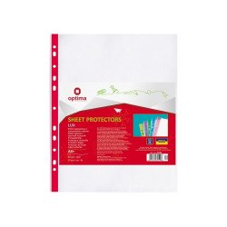 Genotherm lefűzhető, A4, PP 40 micron fényes Optima piros csíkkal 20 db/csomag Író- irodaszer, papíráru OPTIMA