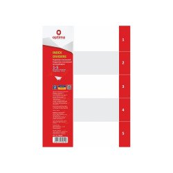 Elválasztólap, A4, PP prespán mintás 110 micron, 5 részes, Optima Elválasztó lap OPTIMA