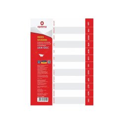 Elválasztólap, A4, PP prespán mintás 110 micron, Jan-Dec, Optima Elválasztó lap OPTIMA