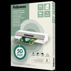 Lamináló fólia A5, 80mic. 100 db/doboz, Fellowes Light Irodatechnika, kellékei Fellowes