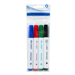 Flipchart marker készlet, rostirón vizes kerek végű 3mm,BR, 4 klf. szín Flipchart marker Bluering