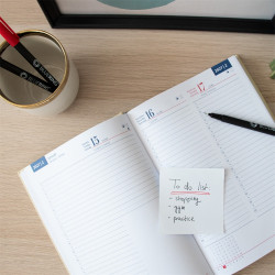 Határidőnapló agenda Standard B/5, napi fehér lapokkal fekete Bluering® 2027.