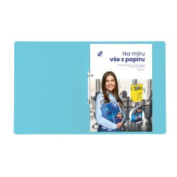 Gyűrűskönyv A4, 2 gyűrűs 2cm gerinc PP, Karton P+P pasztell kék