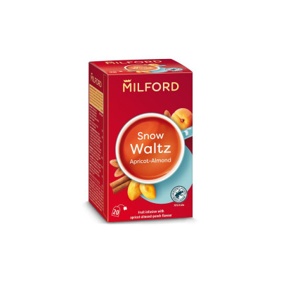 Fekete tea 20x2,5 g Milford, SNOW WALTZ sárgabarack-vanilia