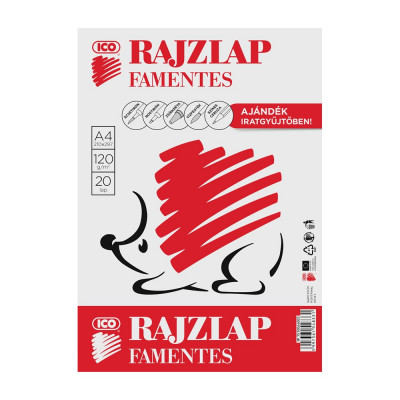 Rajzlap famentes A4, 20 ív/csomag, Süni