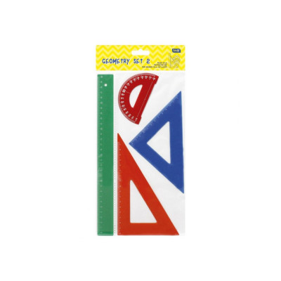 Vonalzókészlet, közepes geometriai 4 db/bliszter Educa vegyes színek