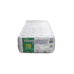 Toalettpapír 2 rétegű kistekercses 100 % cellulóz 250 lap/tekercs 8 tekercs/csomag EcoGreen Plus Carta Igienica Paperdi Iroda üzemeltetés, munkavédelem Paperdi