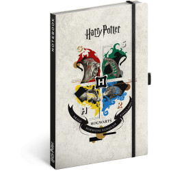 Keménytáblás notesz krémszínű lapokkal, vonalas, leszorító gumiszalaggal Harry Potter 130x210mm, Presco Író- irodaszer, papíráru Presco