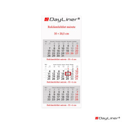 Speditőr naptár 3 tömb, 3 hónap Maxi Classic 350 × 820 mm, fehér lapokkal Fejrész üres Dayliner 2027. Író- irodaszer, papíráru Dayliner