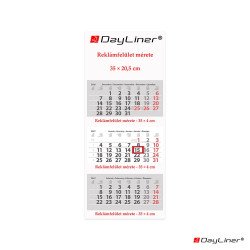 Speditőr naptár 3 tömb, 3 hónap Maxi Classic 350 × 820 mm, fehér lapokkal Fejrész üres Dayliner 2027. Író- irodaszer, papíráru Dayliner