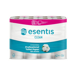 Toalettpapír 3 rétegű kistekercses 100% cellulóz 120 lap/tekercs 14m/tekercs 24 tekercs/csomag Esentis Clean Iroda üzemeltetés, munkavédelem Egyéb