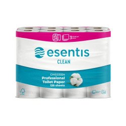 Toalettpapír 3 rétegű kistekercses 100% cellulóz 120 lap/tekercs 14m/tekercs 24 tekercs/csomag Esentis Clean Iroda üzemeltetés, munkavédelem Egyéb