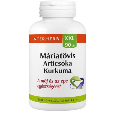 Máriatövis, articsóka, kurkuma XXL tabletta 90db Interherb