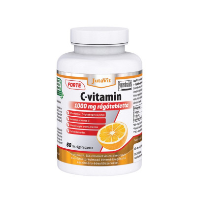 C-vitamin Forte 1000mg + D3-vitamin 2000NE narancs ízű rágótabletta 60db JutaVit