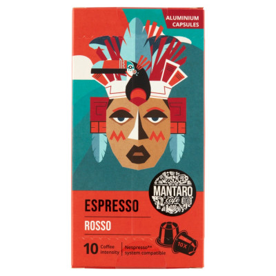 Kávékapszula, Nespresso kompatibilis, Mantaro Espresso Rosso, 10db kapszula