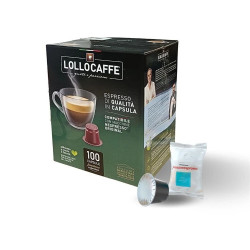 Kávékapszula, Nespresso kompatibilis, Lollo Caffe koffeinmentes, 100db kapszula Kapszulás kávék Lollo Caffe