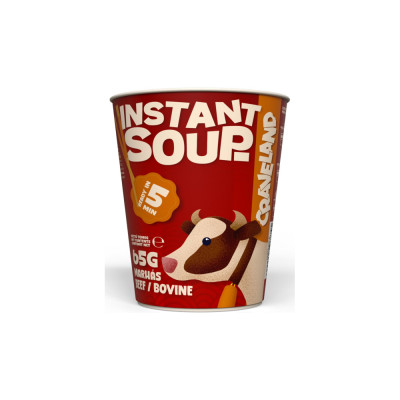 Instant tésztaleves poharas, 65g, Marhahús ízű Craveland