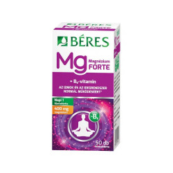 Magnézium 400mg+B6-vitamin Forte filmtabletta 50db Béres Vitaminok, egészségmegőrzés Béres