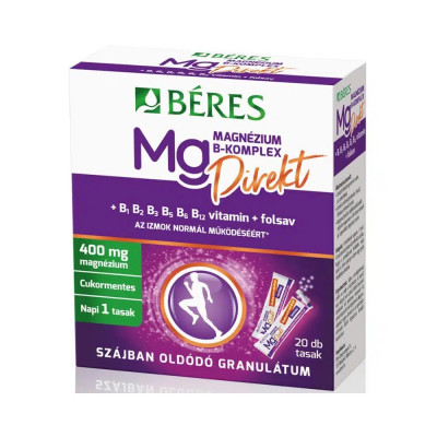 Magnézium B-Komplex Direkt 400mg granulátum 20 tasak Béres