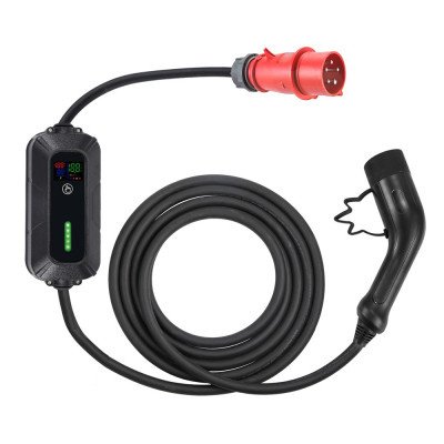 Elektromosautó-töltő hordozható AC Type 2, 8A/10A/13A/16A, 11kW, 5 m,Platinet fekete